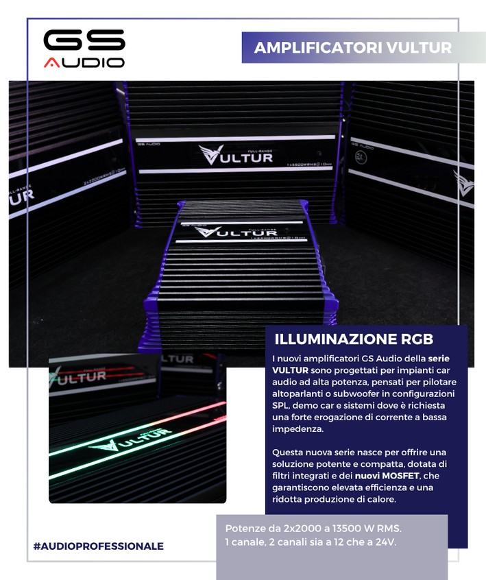 GS AUDIO - VULTUR SERIES AMPLIFICATORI CLASSE D FULL-RANGE GS AUDIO - VULTUR SERIES AMPLIFICATORI CLASSE D FULL-RANGE