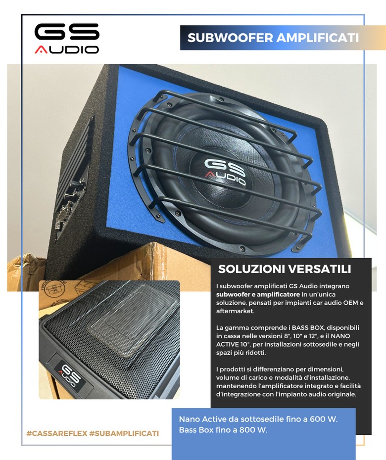 GS AUDIO - SUBWOOFER AMPLIFICATI - BASS BOX - NANO ACTIVE 10 GS AUDIO - SUBWOOFER AMPLIFICATI - BASS BOX - NANO ACTIVE 10